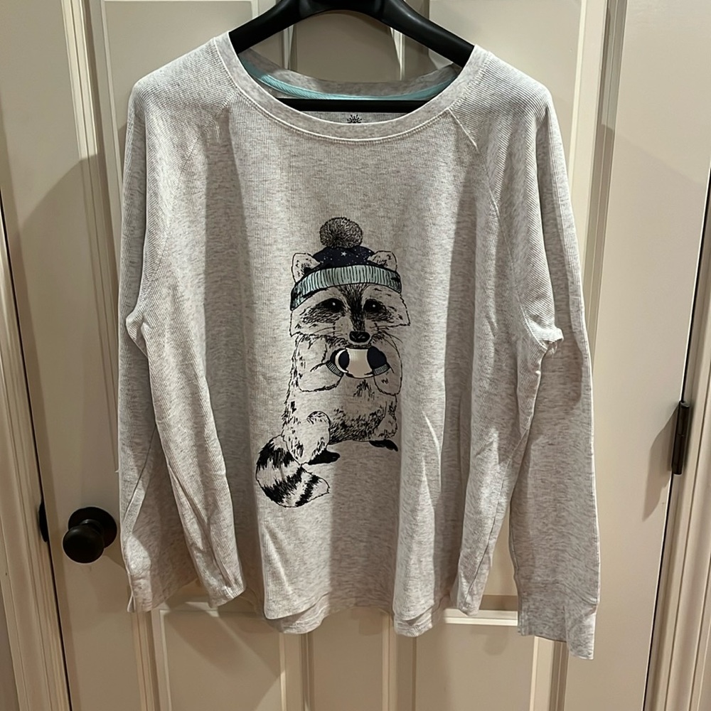 Thermal raccoon with coffee shirt 2X